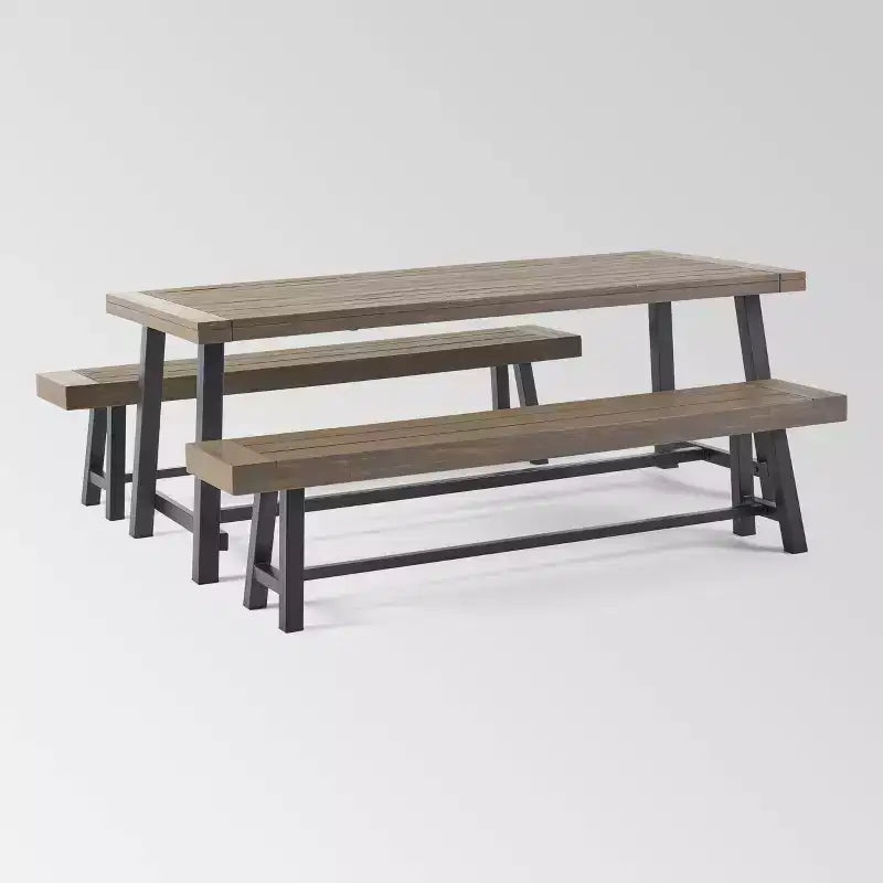 Ensemble repas pique-nique 3 pièces en bois d'acacia Carlisle - Christopher Knight Home