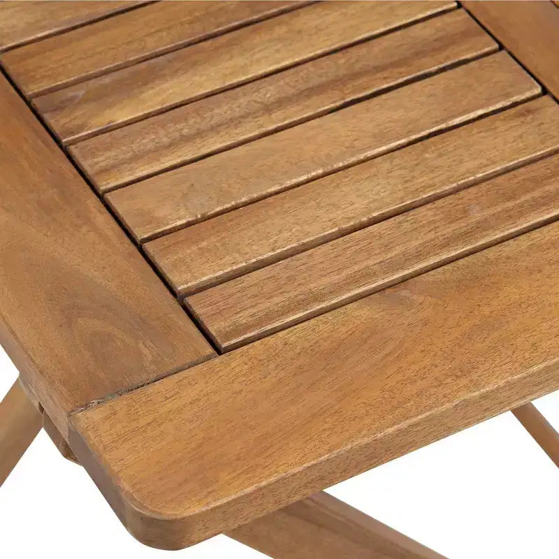 Teal Island Designs Ensemble bistrot pliant 3 pièces en bois naturel pour extérieur, table et chaises de 60 cm de large pour terrasse ou porche