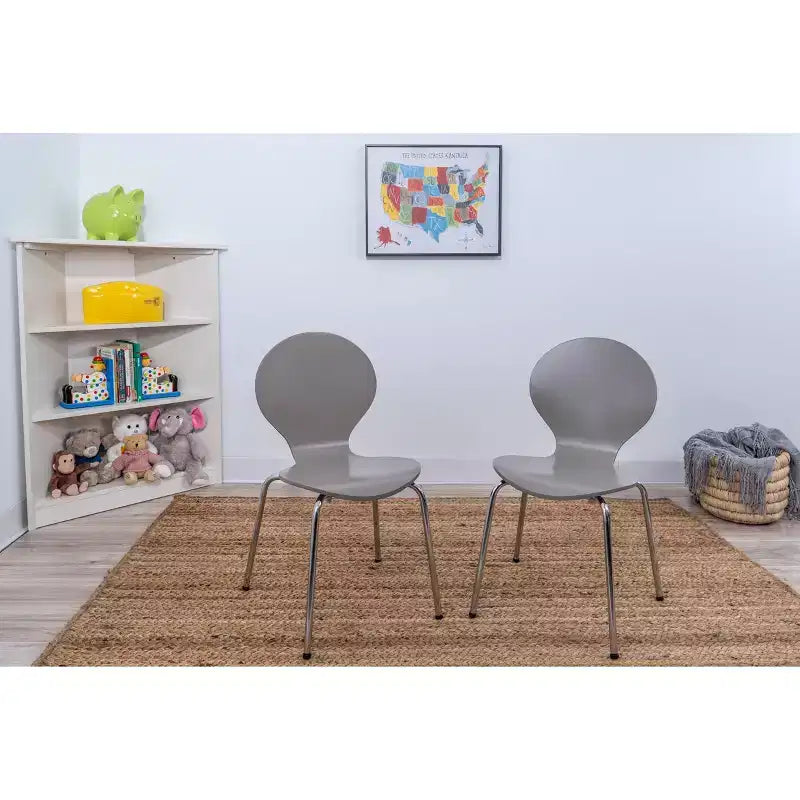 Ensemble table et 2 chaises pour enfants avec pieds chromés - Gift Mark