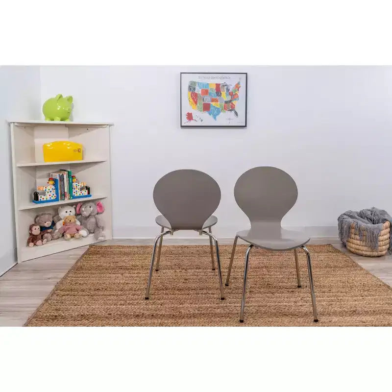 Ensemble table et 2 chaises pour enfants avec pieds chromés - Gift Mark