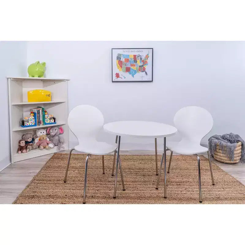 Ensemble table et 2 chaises pour enfants avec pieds chromés - Gift Mark