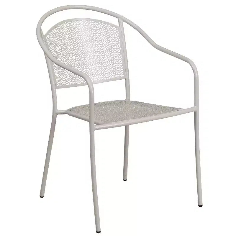 Ensemble de table de patio en acier de qualité commerciale Oia de Flash Furniture, carré de 35,5 po pour intérieur et extérieur, avec 2 chaises à dossier rond