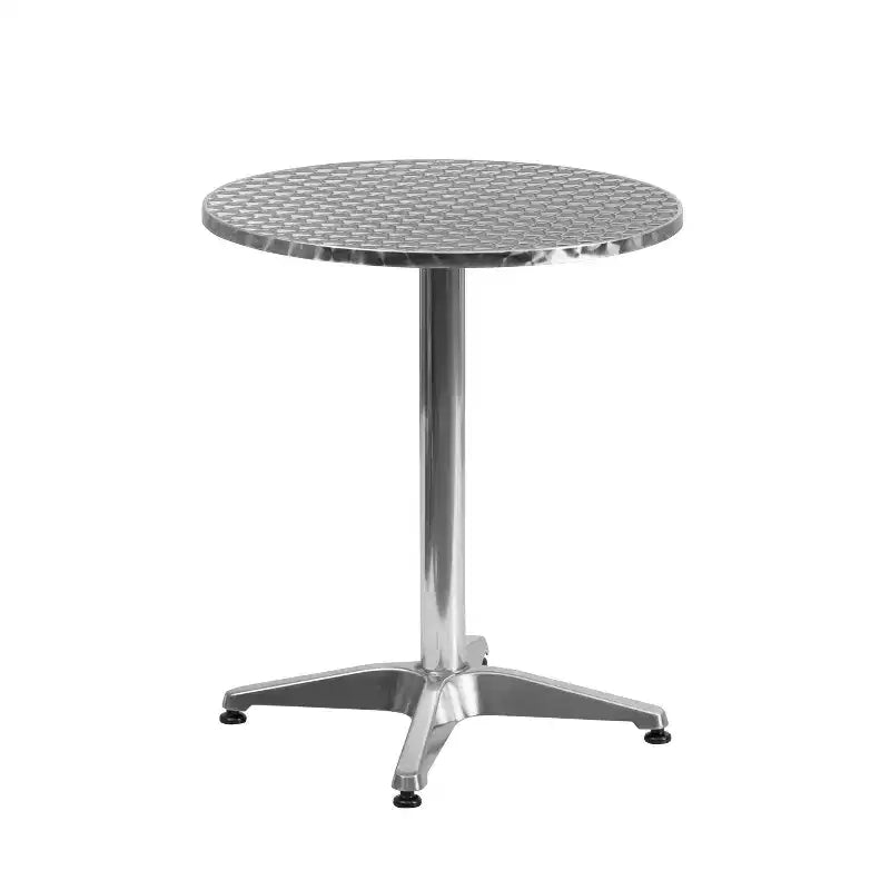 Ensemble de table ronde d'intérieur/extérieur Flash Furniture Lila 23,5 po en aluminium avec 4 chaises en rotin