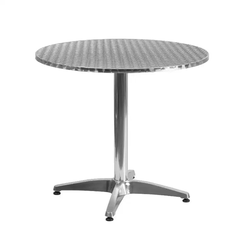 Ensemble de table ronde d'intérieur/extérieur en aluminium Lila 31,5 po Flash Furniture avec 4 chaises en rotin