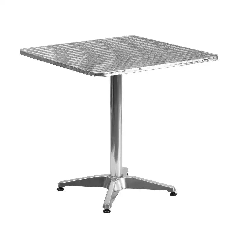 Ensemble table de jardin et terrasse carrée en aluminium Emma and Oliver 27,5 avec 2 chaises en rotin