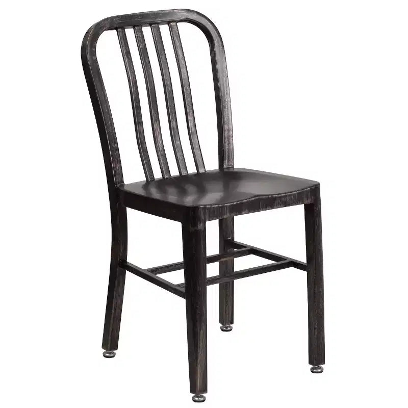 Ensemble de table ronde et de 2 chaises à dossier ajouré Emma et Oliver, 61 cm, en métal, de qualité commerciale, pour l'intérieur et l'extérieur