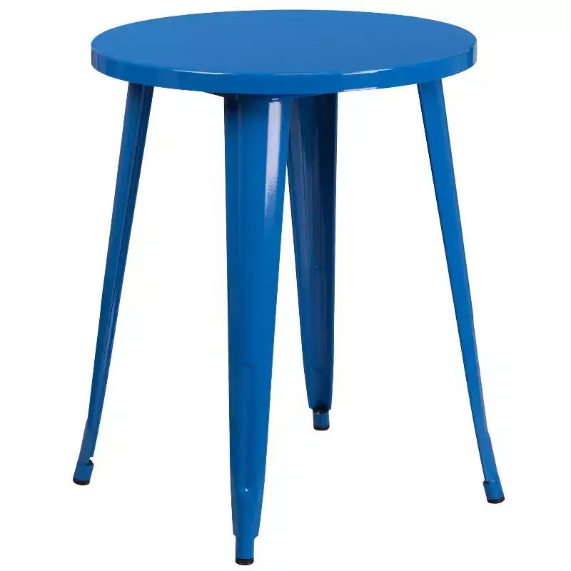 Ensemble de table ronde et de 2 chaises à dossier ajouré Emma et Oliver, 61 cm, en métal, de qualité commerciale, pour l'intérieur et l'extérieur
