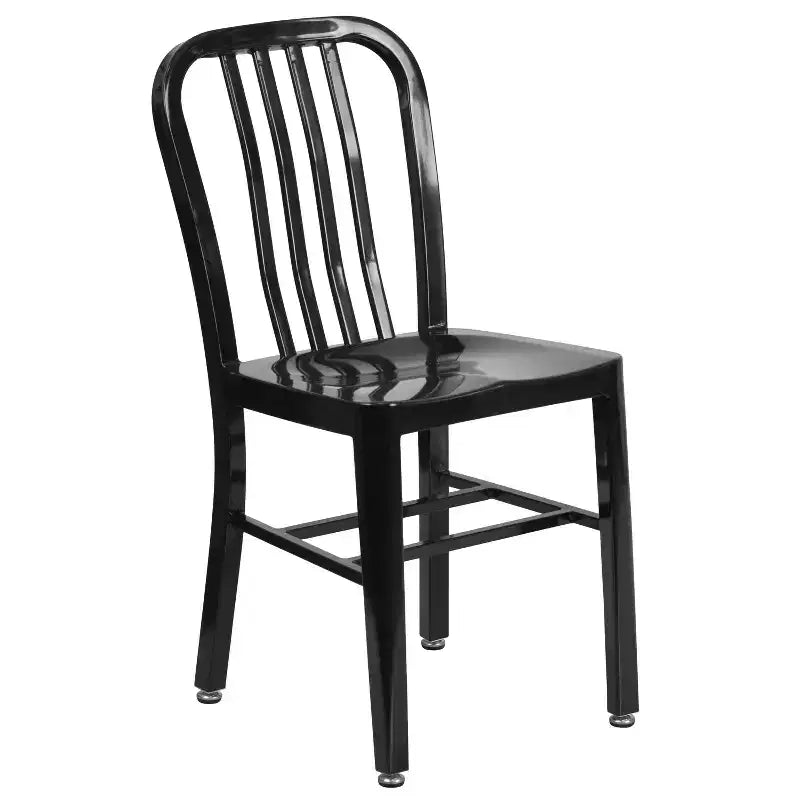 Ensemble de table ronde et de 2 chaises à dossier ajouré Emma et Oliver, 61 cm, en métal, de qualité commerciale, pour l'intérieur et l'extérieur