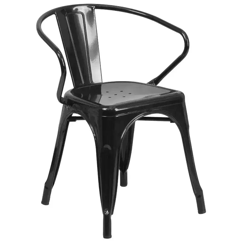 Ensemble table rectangulaire en métal qualité commerciale Emma et Oliver avec 6 chaises avec accoudoirs, pour l'intérieur et l'extérieur