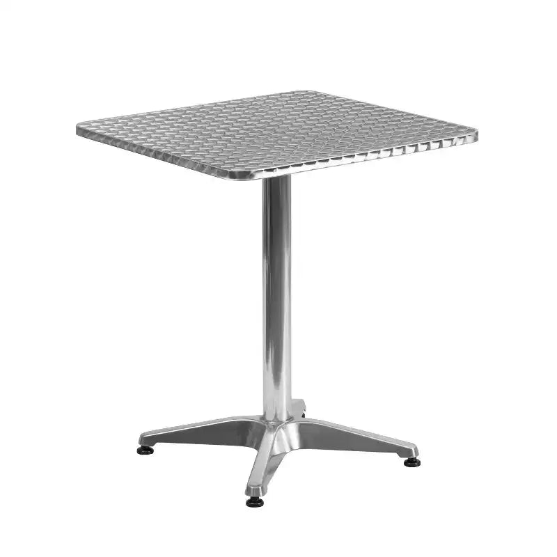 Ensemble de table de jardin et patio Emma et Oliver carrée en aluminium de 23,5 po avec 4 chaises en rotin