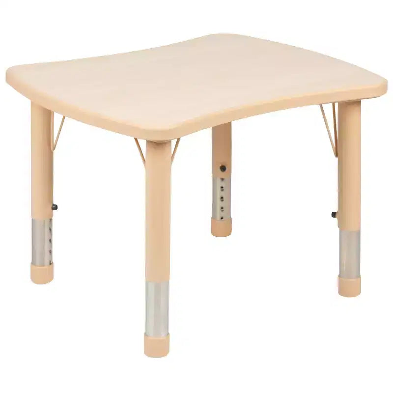 Emma et Oliver Table d'activités rectangulaire en plastique réglable en hauteur, 21,875 po (l) x 26,625 po (L), avec 4 chaises