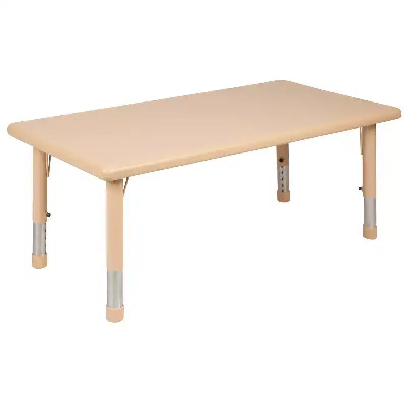Emma et Oliver Ensemble de table d'activités rectangulaire en plastique, réglable en hauteur, 61 x 122 cm, avec 4 chaises