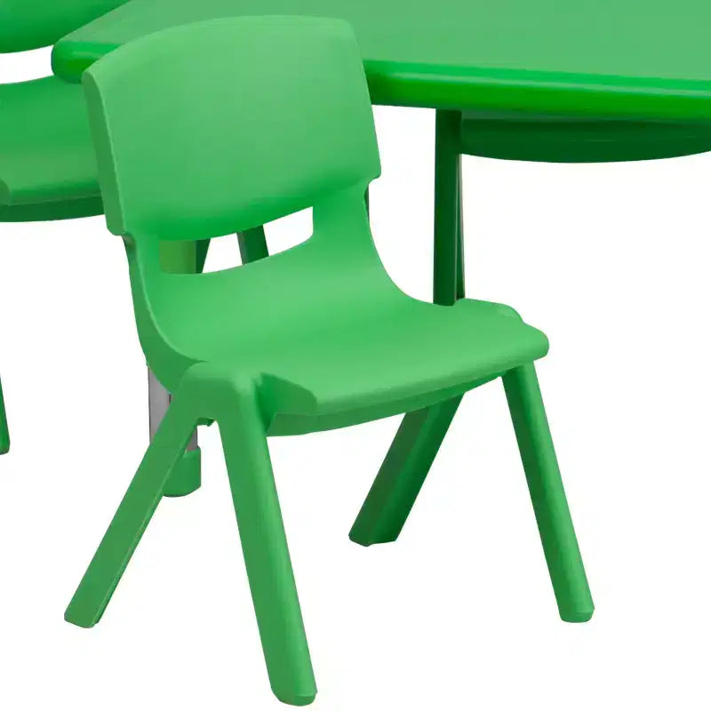 Emma et Oliver Ensemble de table d'activités rectangulaire en plastique, réglable en hauteur, 61 x 122 cm, avec 4 chaises