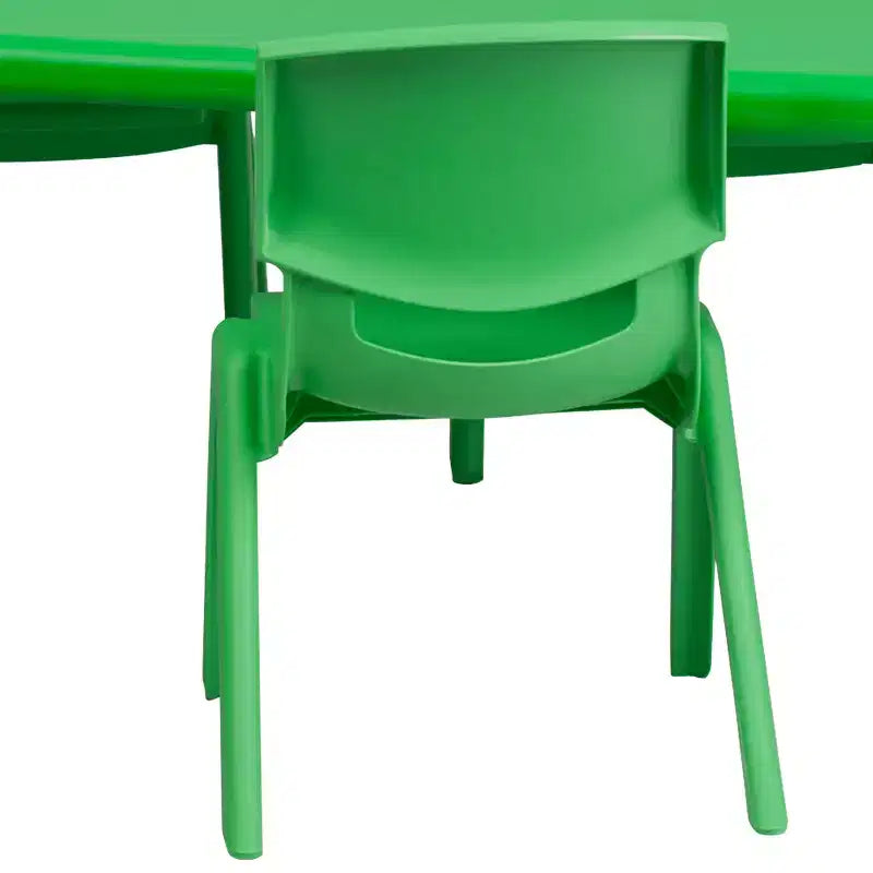 Emma et Oliver Ensemble de table d'activités rectangulaire en plastique, réglable en hauteur, 61 x 122 cm, avec 4 chaises