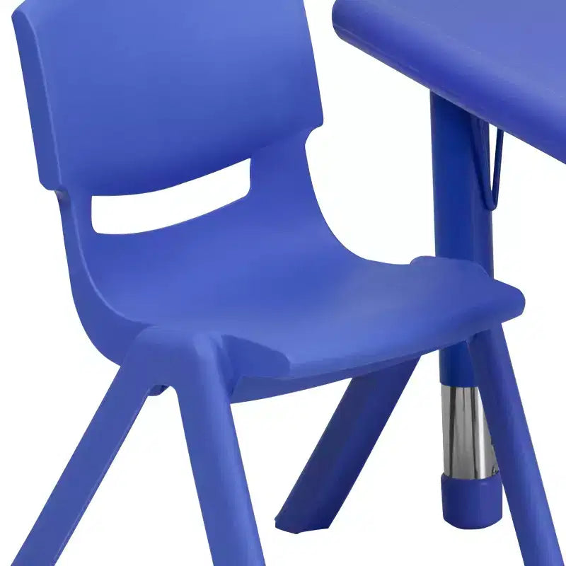 Emma et Oliver Ensemble Table d'activités Carrée en Plastique Réglable en Hauteur 24 po avec 2 Chaises