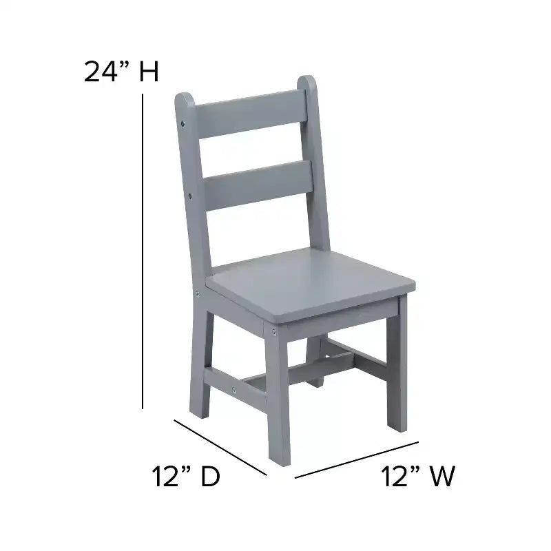 Flash Furniture Ensemble table et chaises pour enfants en bois massif pour salle de jeux, chambre, cuisine - Ensemble de 3 pièces