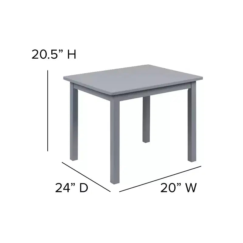 Flash Furniture Ensemble table et chaises pour enfants en bois massif pour salle de jeux, chambre, cuisine - Ensemble de 3 pièces