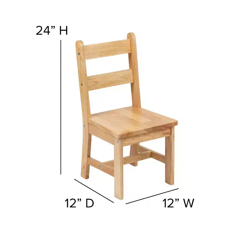 Flash Furniture Ensemble table et chaises pour enfants en bois massif pour salle de jeux, chambre, cuisine - Ensemble de 3 pièces