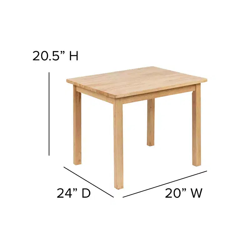 Flash Furniture Ensemble table et chaises pour enfants en bois massif pour salle de jeux, chambre, cuisine - Ensemble de 3 pièces