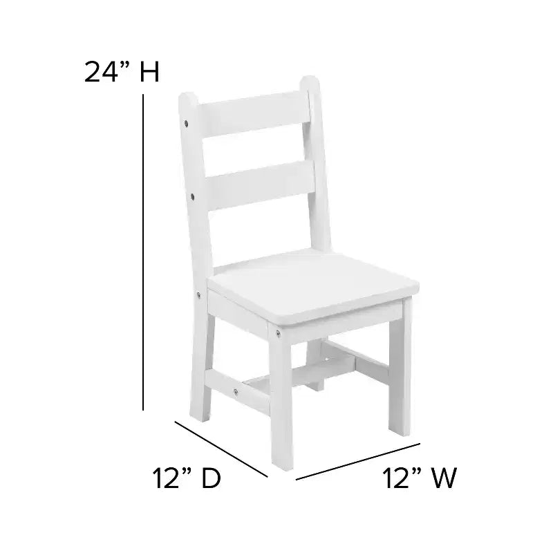 Flash Furniture Ensemble table et chaises pour enfants en bois massif pour salle de jeux, chambre, cuisine - Ensemble de 3 pièces