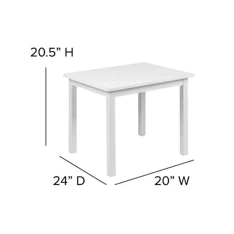 Flash Furniture Ensemble table et chaises pour enfants en bois massif pour salle de jeux, chambre, cuisine - Ensemble de 3 pièces