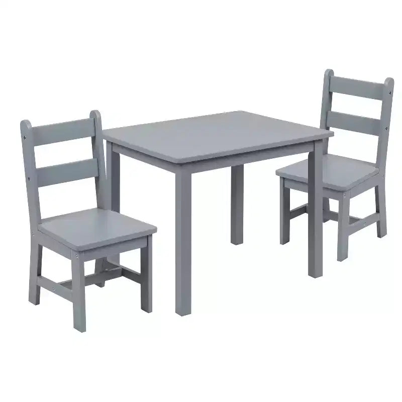 Flash Furniture Ensemble table et chaises pour enfants en bois massif pour salle de jeux, chambre, cuisine - Ensemble de 3 pièces