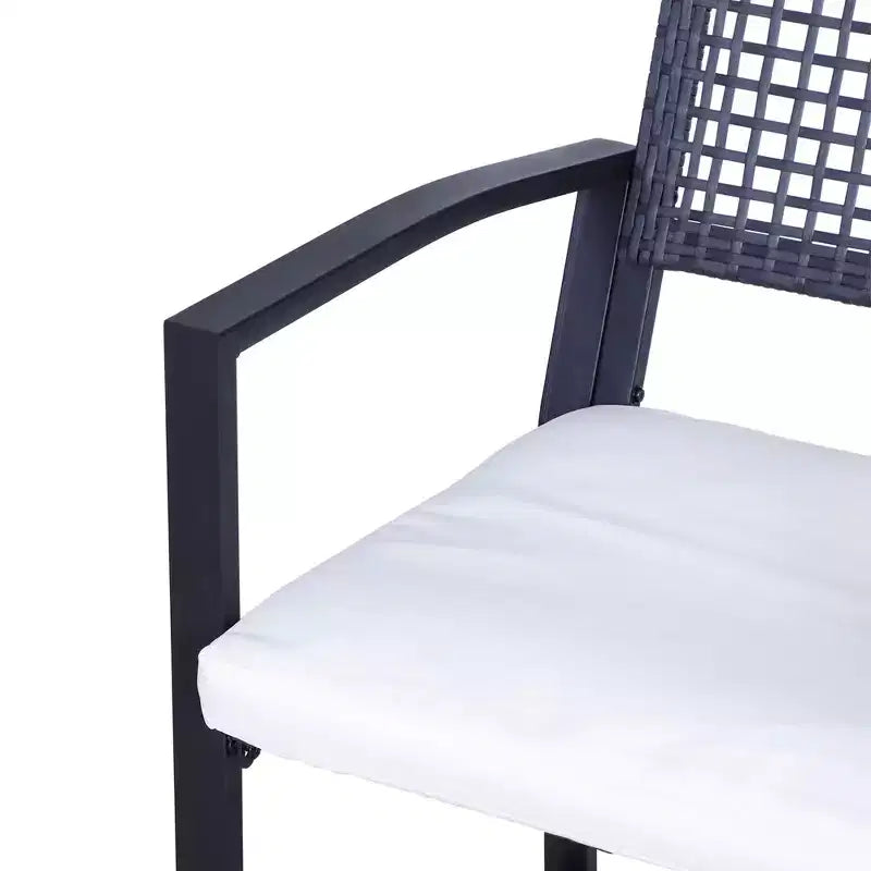 Ensemble de bar de terrasse 3 pièces Outsunny avec coussin moelleux, ensemble de mobilier d'extérieur en rotin tressé pour jardins, pelouses, terrasses, piscines