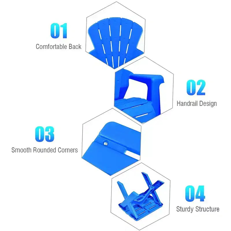 Costway Ensemble table et 2 chaises pour enfants, 3 pièces, mobilier de jeu en plastique, intérieur/extérieur, bleu