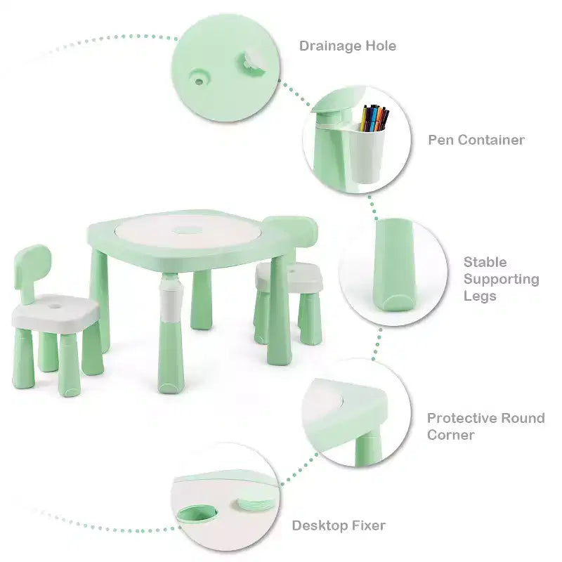 Costway Table et chaises d'activités 5 en 1 pour enfants, fonction de RA, table de construction de jeux d'eau et de travaux manuels