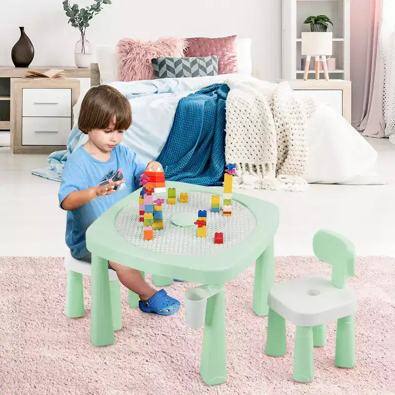 Costway Table et chaises d'activités 5 en 1 pour enfants, fonction de RA, table de construction de jeux d'eau et de travaux manuels