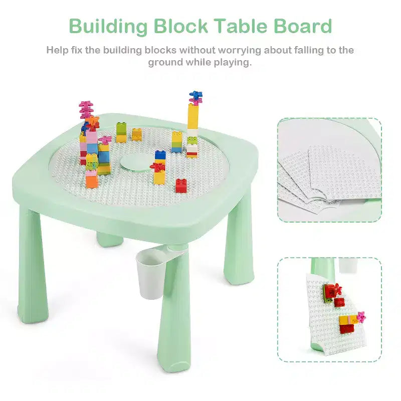 Costway Table et chaises d'activités 5 en 1 pour enfants, fonction de RA, table de construction de jeux d'eau et de travaux manuels