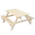 Gardenised Outdoor Wooden Patio Deck Garden 6-Person Picnic Table, for Backyard, Garden