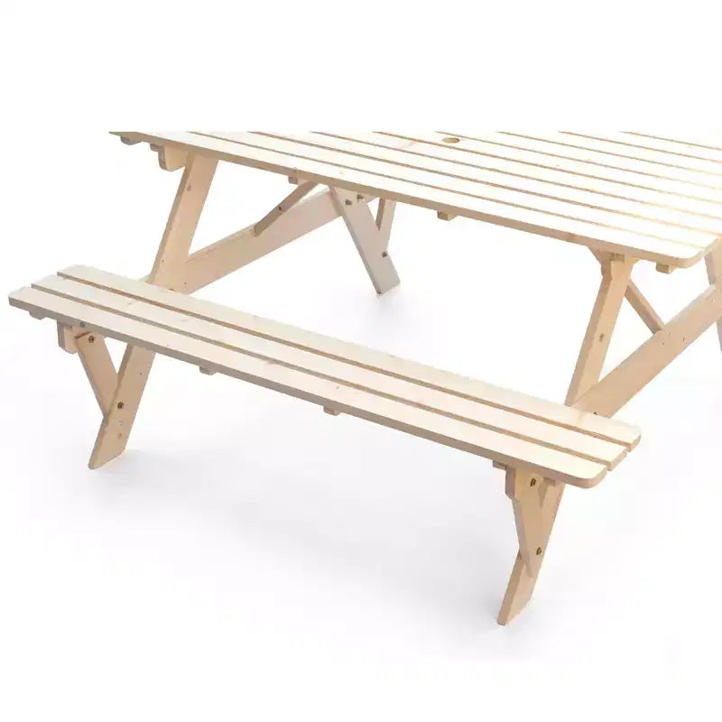 Table de pique-nique en bois 6 places Gardenised, pour terrasse, jardin, arrière-cour