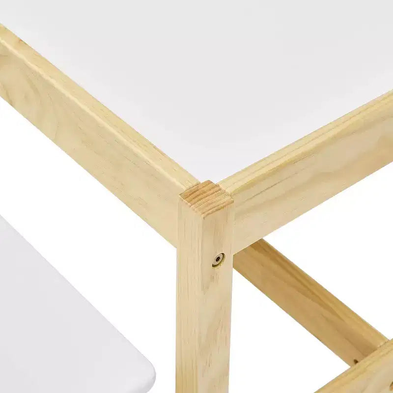 MUSEHOMEINC Table et bancs d'activités 3 en 1 en bois massif pour enfants et tout-petits, avec surface tableau blanc pour salle de jeux et école