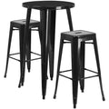 Ensemble de patio Merrick Lane avec table et tabourets sans dossier – Cadres en métal thermolaqué pour utilisation intérieure et extérieure