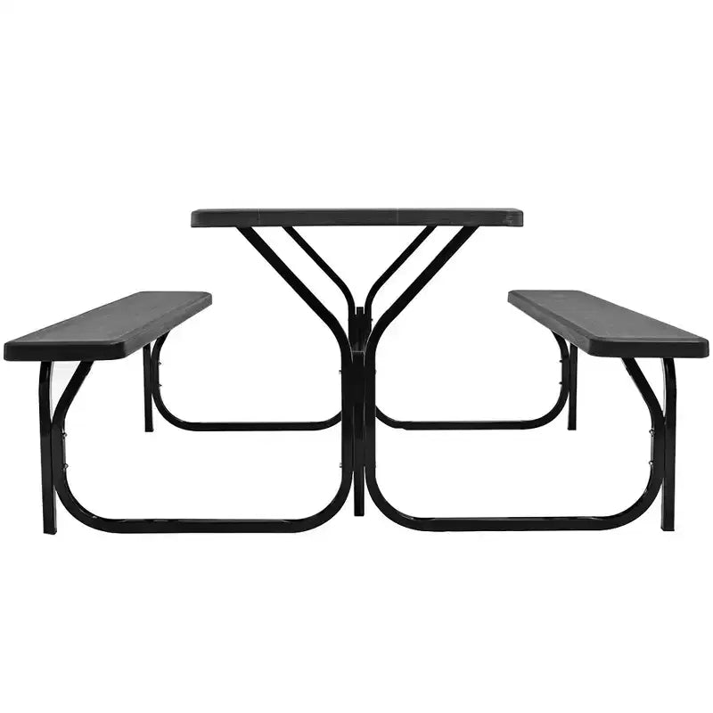 Ensemble Table et Banc de Pique-nique Costway pour Extérieur, Jardin, Patio, Fête, Repas, Tout Temps, Noir/Blanc/Gris/Marron/Vert