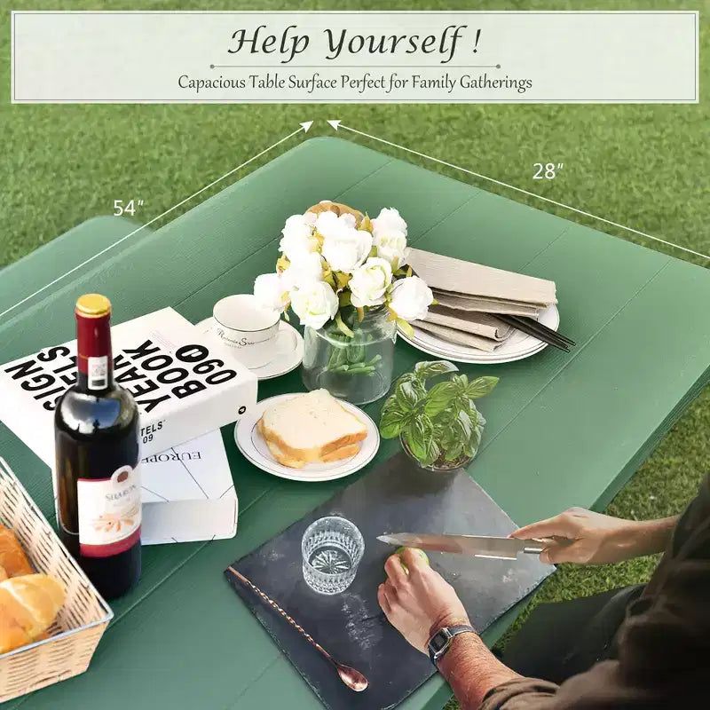 Ensemble Table et Banc de Pique-nique Costway pour Extérieur, Jardin, Patio, Fête, Repas, Tout Temps, Noir/Blanc/Gris/Marron/Vert