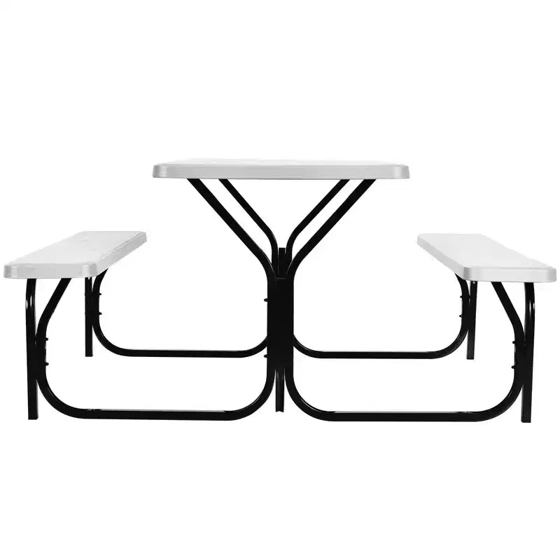 Ensemble Table et Banc de Pique-nique Costway pour Extérieur, Jardin, Patio, Fête, Repas, Tout Temps, Noir/Blanc/Gris/Marron/Vert