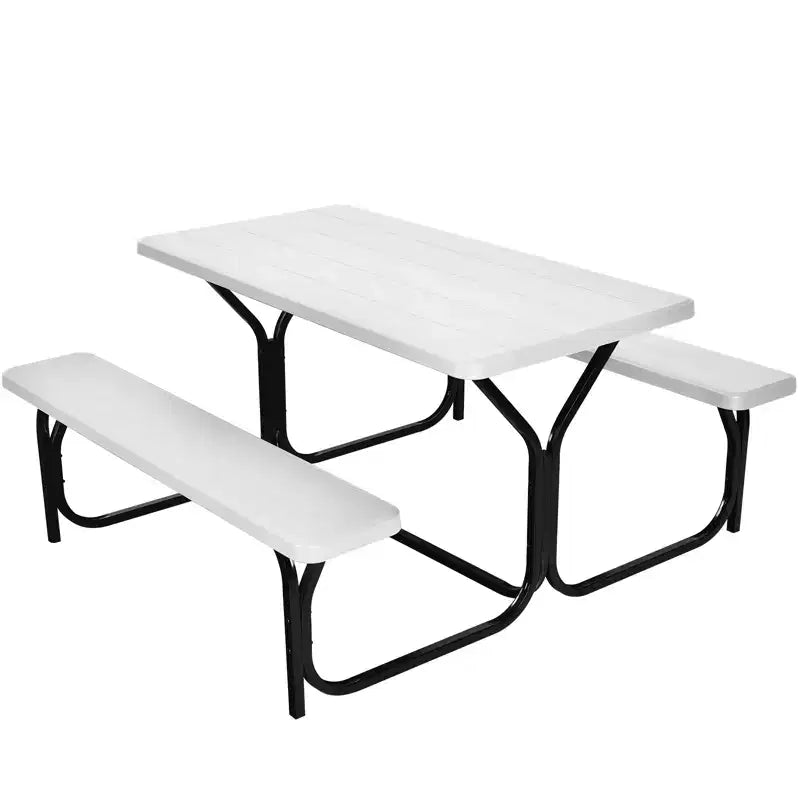 Ensemble Table et Banc de Pique-nique Costway pour Extérieur, Jardin, Patio, Fête, Repas, Tout Temps, Noir/Blanc/Gris/Marron/Vert