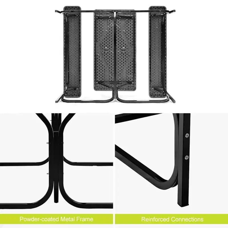 Ensemble Table et Banc de Pique-nique Costway pour Extérieur, Jardin, Patio, Fête, Repas, Tout Temps, Noir/Blanc/Gris/Marron/Vert