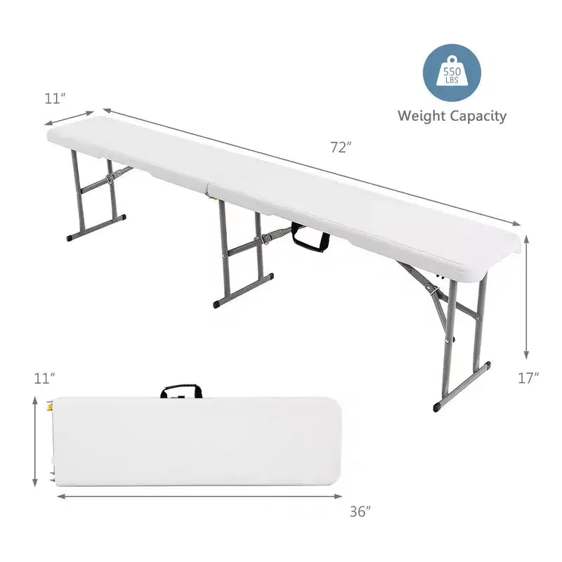 Ensemble table de camping pliable Costway avec 2 bancs