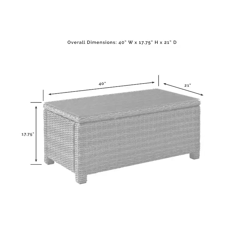 Ensemble canapé et table basse Bradenton en osier pour l'extérieur - Crosley