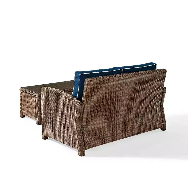 Ensemble canapé et table basse Bradenton en osier pour l'extérieur - Crosley