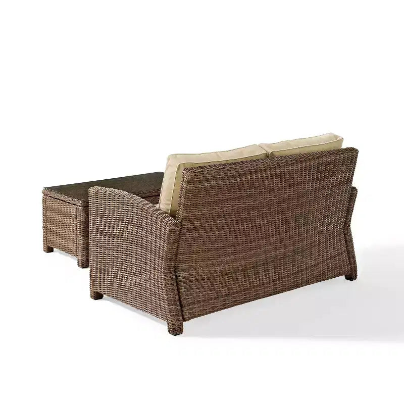 Ensemble canapé et table basse Bradenton en osier pour l'extérieur - Crosley