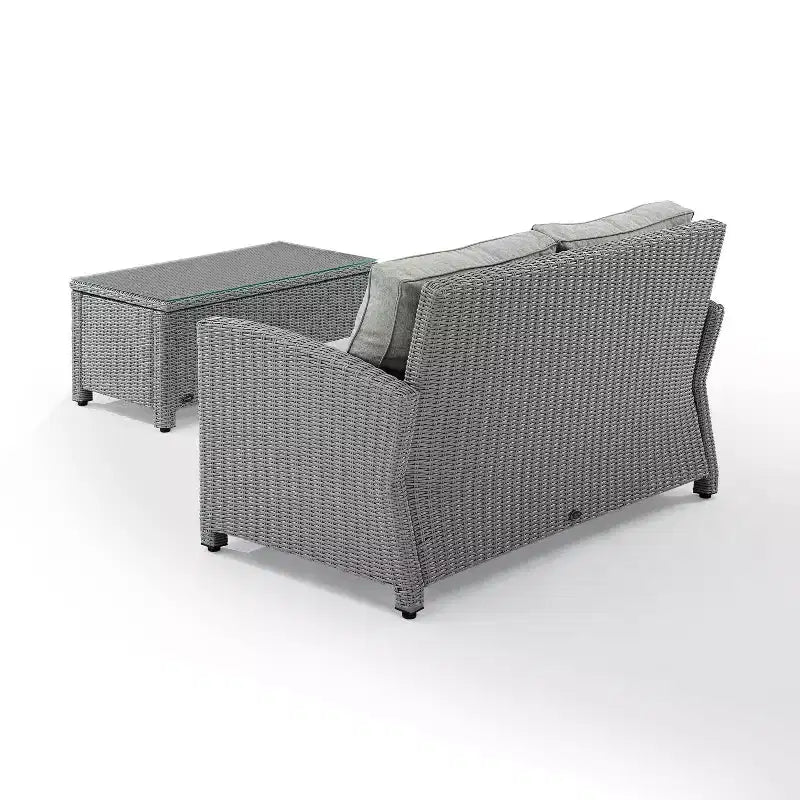 Ensemble canapé et table basse Bradenton en osier pour l'extérieur - Crosley