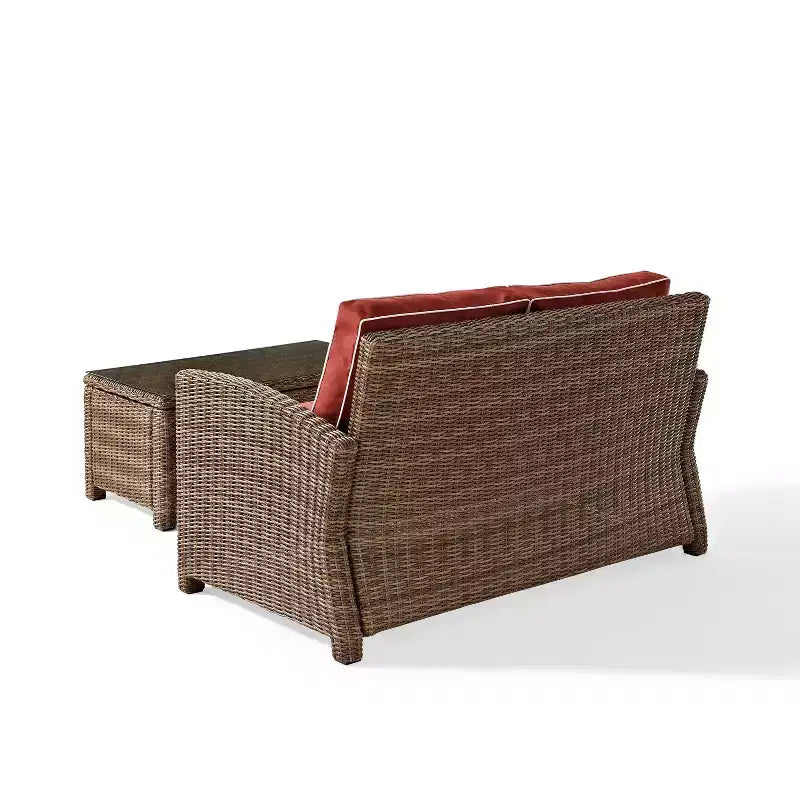 Ensemble canapé et table basse Bradenton en osier pour l'extérieur - Crosley