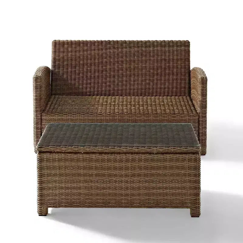 Ensemble canapé et table basse Bradenton en osier pour l'extérieur - Crosley