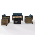 Crosley 5pc Bradenton Steel Outdoor Patio Fire Pit Furniture Set
