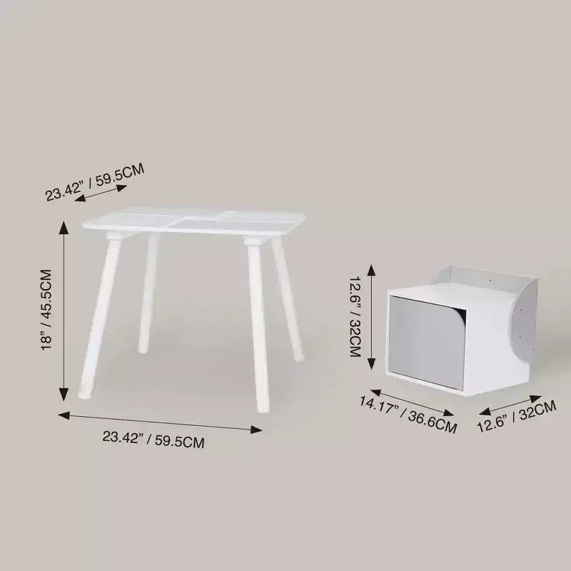 Fantasy Fields by Teamson Kids - Table et Chaises Biscay Bricks - Meubles pour Enfants - Gris