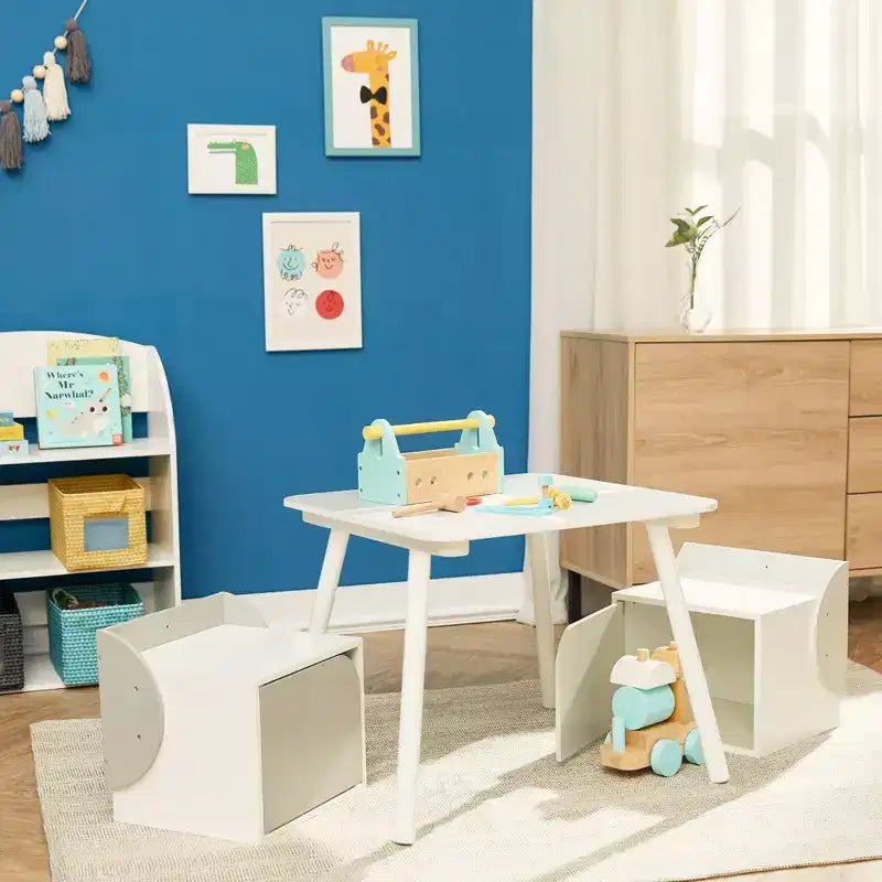 Fantasy Fields by Teamson Kids - Table et Chaises Biscay Bricks - Meubles pour Enfants - Gris